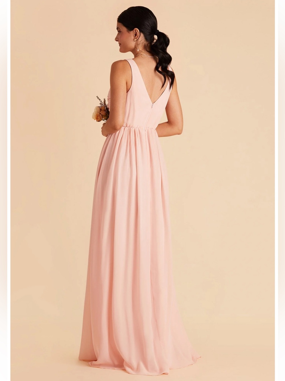 Birdy Grey Blush Pink Chiffon Laurie Maxi Dress M - Picture 9 of 10